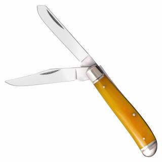 Cold Steel Mini Trapper mit 2 Slip Joint Klingen und Knochengriff, gelb