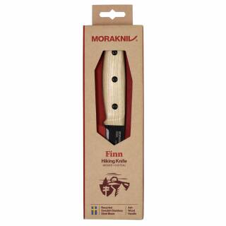 Morakniv Finn Blackblade Ash Wood S mit FullTang Klinge und Lederscheide