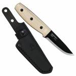 Morakniv Finn Blackblade Ash Wood S mit FullTang Klinge und Lederscheide