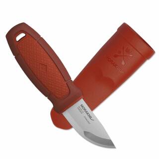 Morakniv Eldris Messer mit rostfreiem Sandvikstahl und TPR-Griff in rot